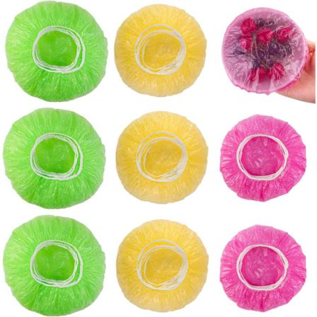 120-pack Elastiska Färgglada Skål Täcker Återanvändbar Elastisk Matskål