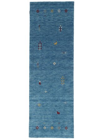 Petit Gabbeh Giza Tapis - Bleu 80X250 Laine, Dans Un Style Classique