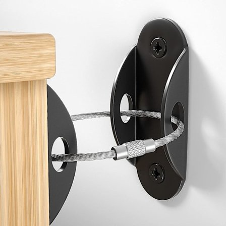 Anti-tipp møbelankere for babysikring, metallmøbelvegganker, oppgraderte sikre møbelstropper sikrer møbler til veggen