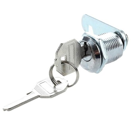 Låscylinder med kam för brevlåda, låda 18mm + 2 nycklar