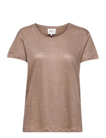 Peony O-Neck Tee T-shirts & Tops Short-sleeved Vaaleanpunainen Second Female