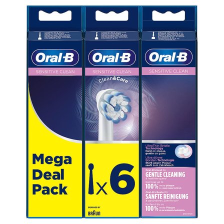 Oral-B Sensitive Clean Børstehoveder 6 stk, Medicin & Pleje, Tandbørster, Børstehoveder