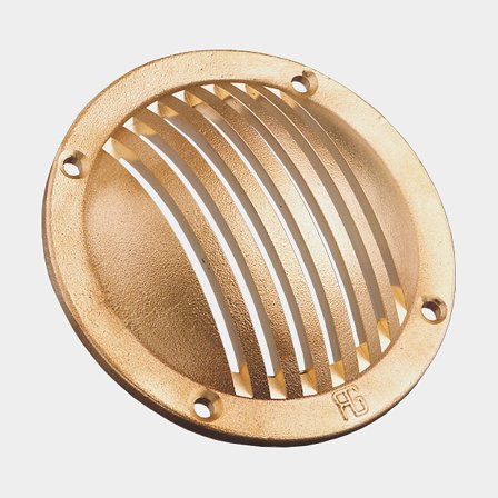 Strainer for through-hull fitting Guidi Drilled Round Scoop, brass, round, Ø120 mm