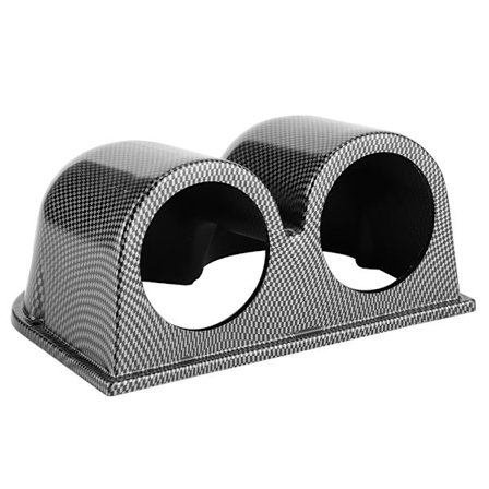 52 mm/2 tommer 2-huls målerholder Universal Carbon Fiber Style Bil Instrumentbræt Pod