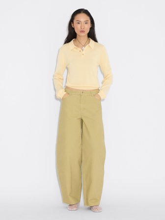 Holzweiler - Florence Polo Sweater - Light Yellow - Womens - Small