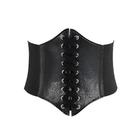 Naisten Vyötärömuotoilija Leveä Joustava Nauhallinen Waspie Korsetti PU Nahkavyö Vartalon Muotoilija
