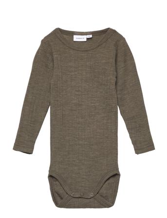 Nbmwang Wool Needle Ls Body Xxii Outerwear Base Layers Khaki Green Name It