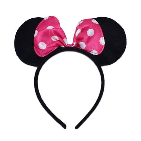 Söt flicka Mickey Mouse prickmönster rosett öra hårband hårbåge fest accessoar