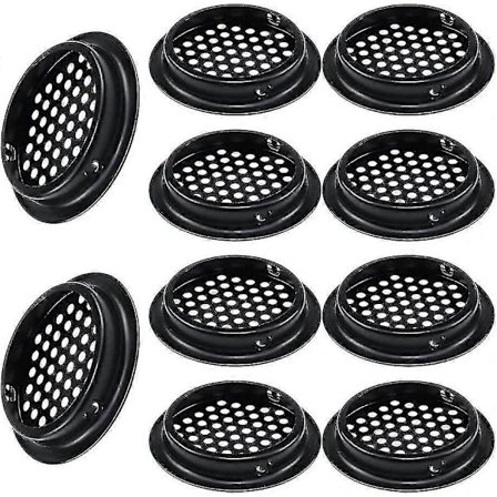 Runde Ventilationsgitre 10 Stk Runde Udendørs Ventilationsgitre 53 mm Rustfrit Stål Sort Ventilationsgitter Holder Luftstrømmen Til Køkkenlåger S