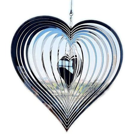 Heart-Shaped Wind Chimes for Outdoors, Rotating Metal Wind Spinner