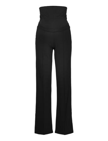 Mlluna Pintuck Strght Jrs Slit Pants A. Slengbukser Svart Mamalicious