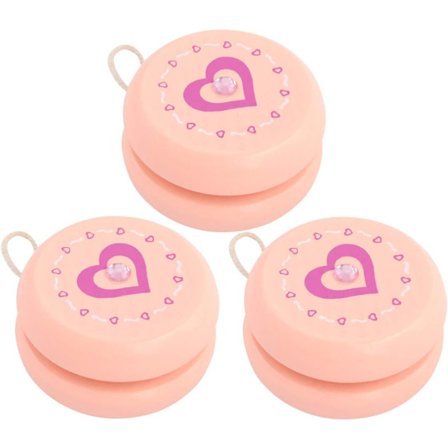 3 st Ladybug Trä Yoyo Leksaker Barn Pedagogiska Leksaker Trådkontroll Leksaker (Hjärta)