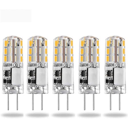 5-pak G4 LED-pære 12V Daglys Hvid 6000K 1,5W AC/DC 12V Halogen Udskiftning 2W G4 Sockel