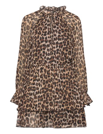 Mango | Leopard-Print Flared Dress | XS
