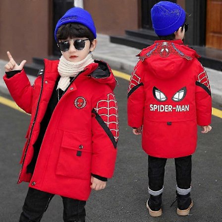 Spider-Man Takki Hupulla Lasten Talvinen Lämmin Takki 110cm (3-4 vuotta){wh}