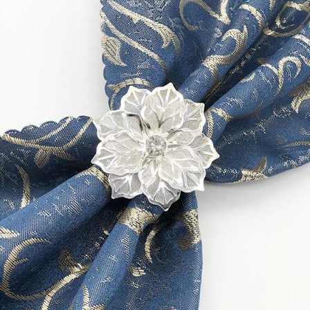 12 stk sølvmetall servietring serviettspenne holder for borddekorasjon