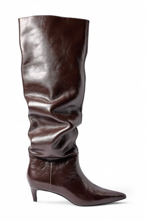Premium Selection Slouchy-Kniehohe Stiefel aus Leder - Stiefel - Braun - EU 39