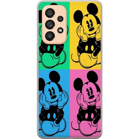 Kompatibelt Mobilskal till Samsung Galaxy A53 5G Mickey Mouse popkonst affisch färgglad Disney retroserie tecknad ikonisk figur Andy Warhol-stil kons