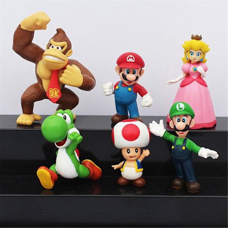 6 Pakke Super Mini Figur Leke Dukke Dekor Samling Modell Ornamenter Barn Gave Db