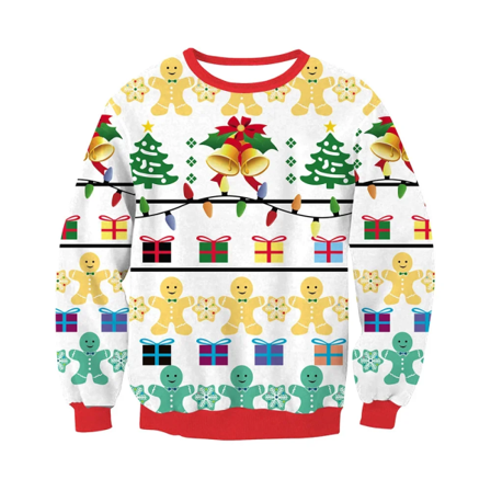 Ruma joulupaita Miesten Naisten Puserot 3D Hauskat Printed Joulujuhla Joulu Syntymäpäivä Neulepaidat Unisex Neulepuserot Topit style 30 M