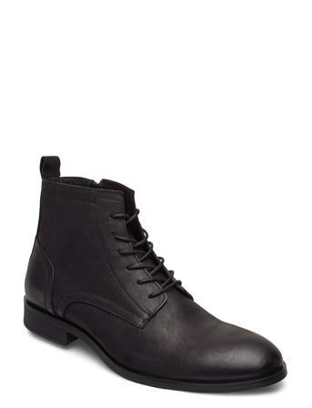 Biabyron Leather Lace Up Boot Nyörisaappaat Musta Bianco