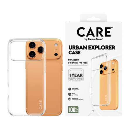 PanzerGlass Care Urban Combat Case iPhone 17 Pro Max Gjennomsiktig
