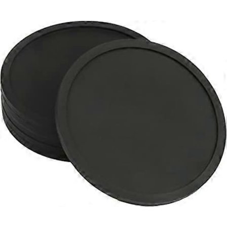 Glassbrikker Sett med 6 kopper matte svart runde silikongummikopper sklisikre glassbrikker for kaffekopper vin glassflasker