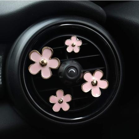 Bil Charm Vacker Daisy Blommor Luftventil Dekorationer Söta Auto