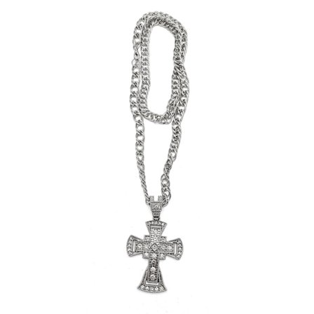 Silverfärgade Kors halsband