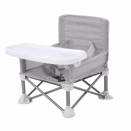 Bærbar Babystol Grå Sammenleggbar Utendørs Reise Strand Camping Pikniksete