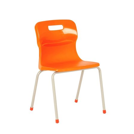 4 leg plastic school chair, H 350 mm, orange