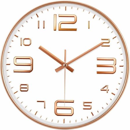 Nummer Väggklocka, Triomphe 30cm Tyst Väggklocka Plast Vägg Pendelklocka Kvarts Väggklocka Tyst för Vardagsrum Sovrum Kontor Restaurang Etc