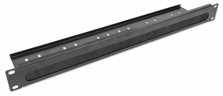 INTELLINET INT 19" Rackmount Angle Cable Manager, with Brush, 1U, Black