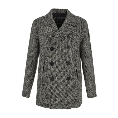 Neil Barrett, Double Breasted Military Peacoat Zwart, Heren, Maat:XL