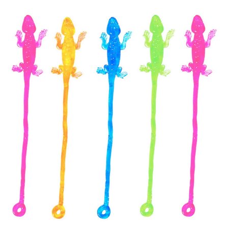 5 stk. Klæbrig Øgle Elastisk Øgle Legetøj Squishy Legetøj Øgle Figurer Strækbare Dyr Festpose Fyldstoffer[WSY]