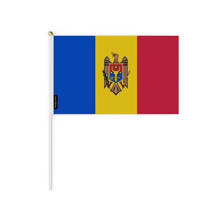 Drapeau - Moldavien - Mini Drapeau - 30 x 45 cm - Polyester - Foran/Bagside