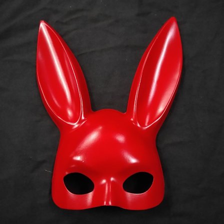 Bunny Mask Face Lang RØD