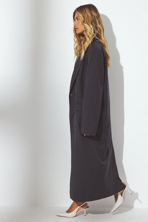 NA-KD Double Breasted Light Coat - Frakker - Grå - EU 42