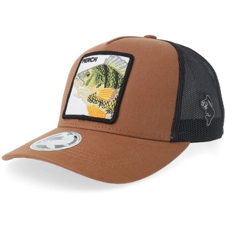 Skillfish - Brun trucker Keps - Kids Perch Caramel/Black A-frame Trucker @ Hatstore