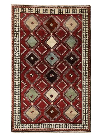 Ghashghai Matta 161X255 Svart/Mörkröd Ull, Persien/Iran