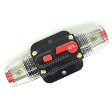 DC 12V Bil Säkerhet Ljud Inline Kretsbrytare Säkringshållare (12V 40A)