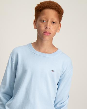 GANT SHIELD CLASSIC COTTON C-NECK Blau Pullover Jungen - Kidsbrandstore