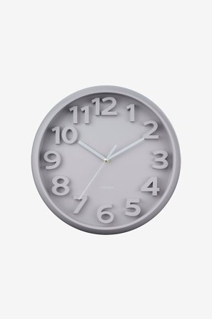 Karlsson - Veggklokke Elevated Classic Numbers - Grå - Veggklokker & bordklokker - Fra Homeroom