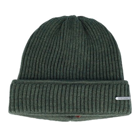 Stetson - Vert cuff Bonnet - Beanie Merino Wool Green Cuff @ Hatstore