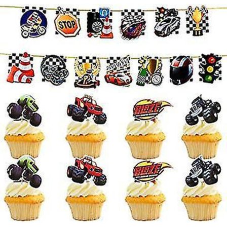 25 Blaze Monster Machines Kakepynt Papirdekorasjon