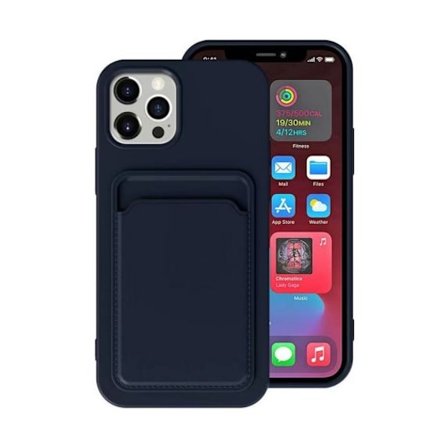 Silicone Case with Card Holder iPhone 14 Pro Max Blue