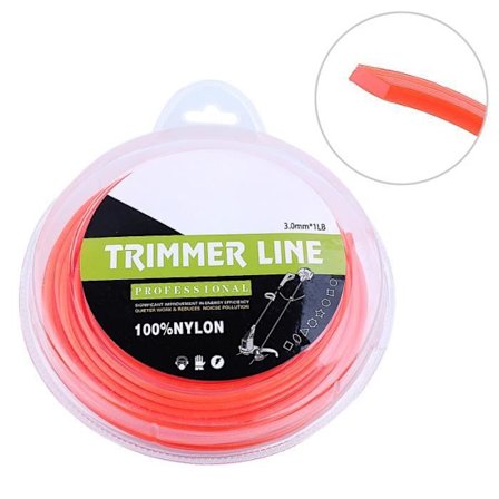 100% Nylon Universal Kvadratisk Klipplina 0,3 cm x 50 m 0,45 kg Kompatibel med Trådtrimmer Spole Ersättningslina