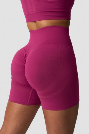 ICANIWILL - Rush Seamless Shorts Magenta Rose Melange- Sport kurze hose - Damen - ICIW