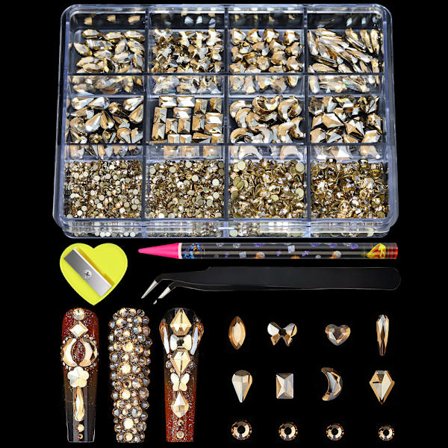 Plattbottnad diamant heterosexuell blandad diamant nagelkonst smycken blandad stil blandad rund glas diamant strass nageldekoration