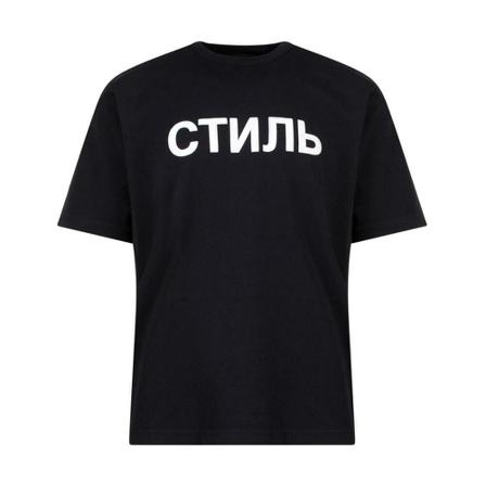 Heron Preston, T-Shirt with Logo Zwart, Heren, Maat:XL